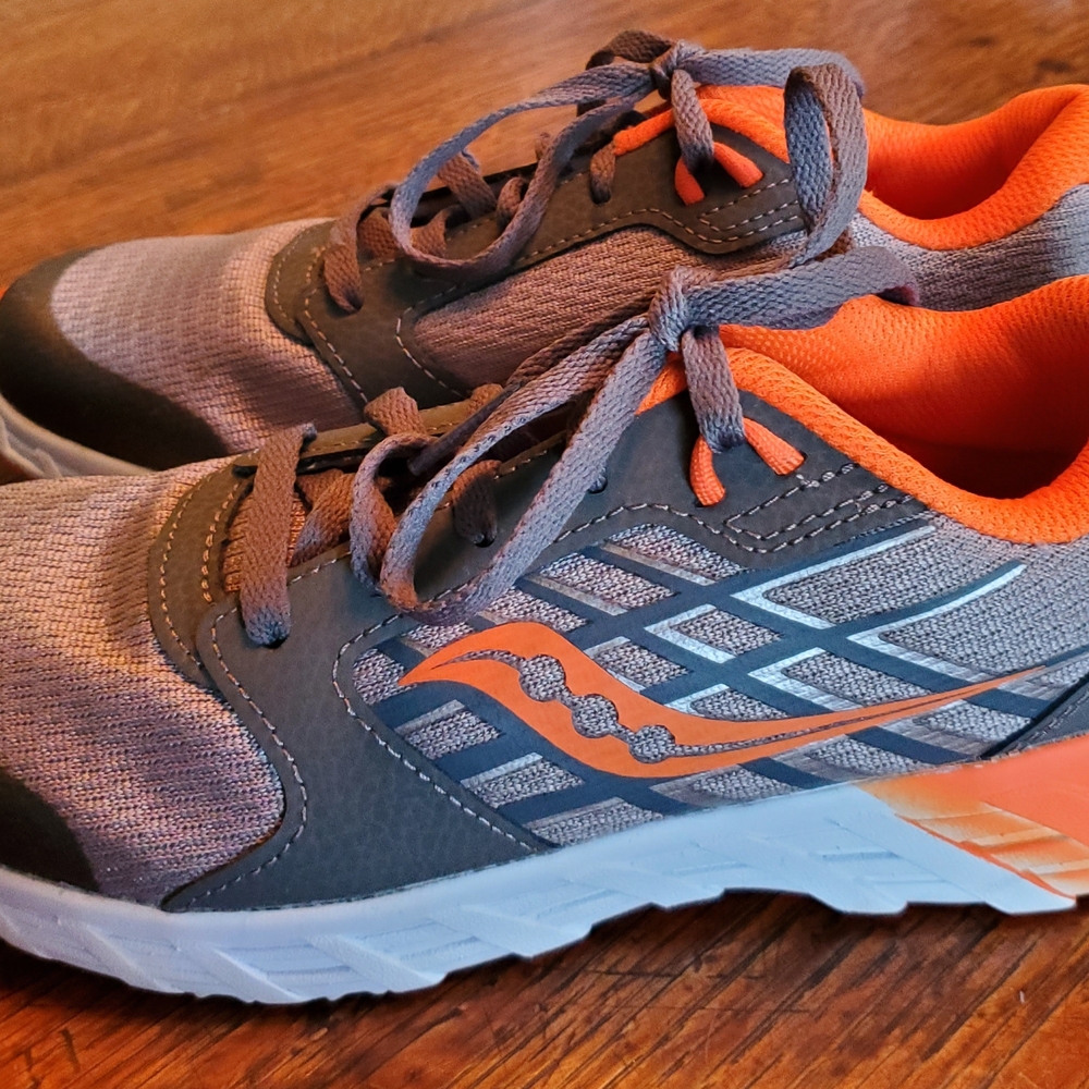 Saucony Boys Sneakers in Gray and Orange